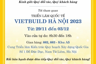 THƯ MỜI THAM QUAN GIAN HÀNG TRIỂN LÃM SẢN PHẨM CỦA DUCANHBOND
